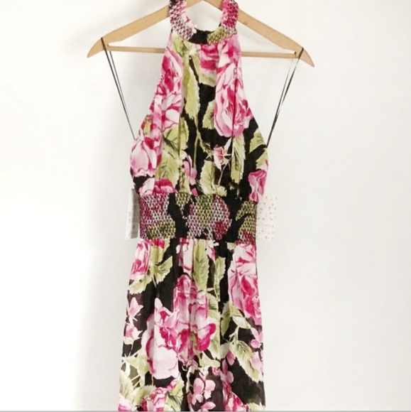 NWT Free People Black in Full Bloom halter maxi dress - Picture 5 of 6